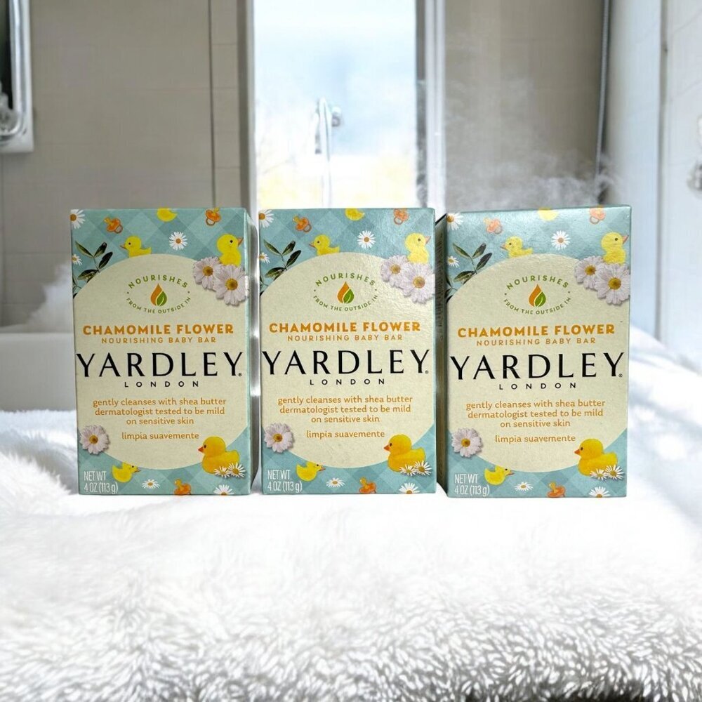 3 Yardley® London Chamomile Flower NOURISHING BABY Bath BAR Soap 4oz - Picture 9 of 9